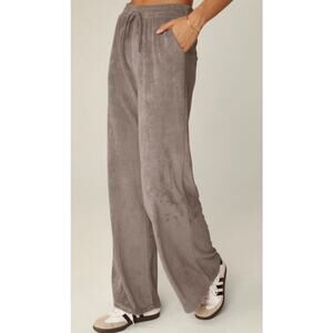 Beyond Yoga Birch Oyster Wide Leg Beach Lounge Terry Cloth Tropez Pants MEDIUM